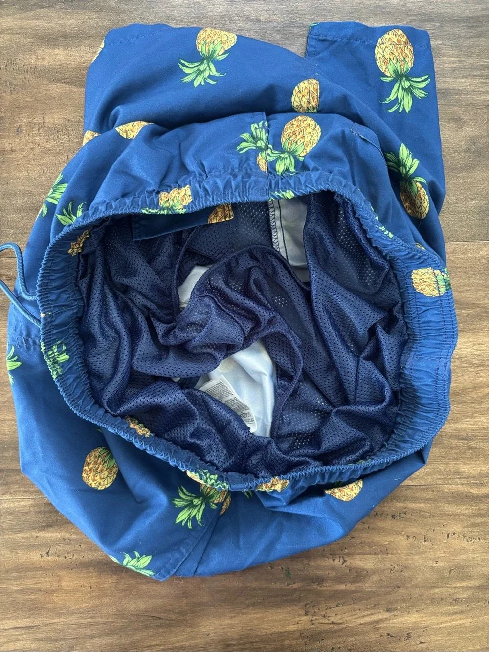Old Navy Navy Swim Trunks with Yellow Pineapple Print